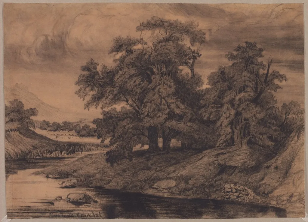 Landscape with Large Trees, by Gustave Courbet, 1870