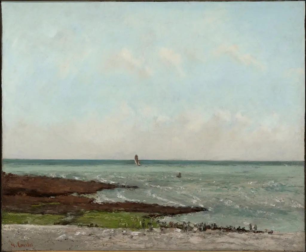 Laundresses at Low Tide, Étretat, by Gustave Courbet