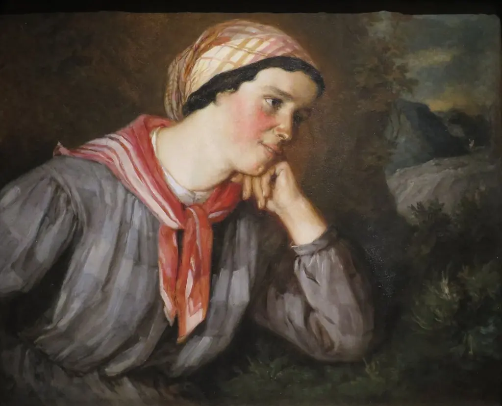 Peasant Girl with a Scarf, by Gustave Courbet