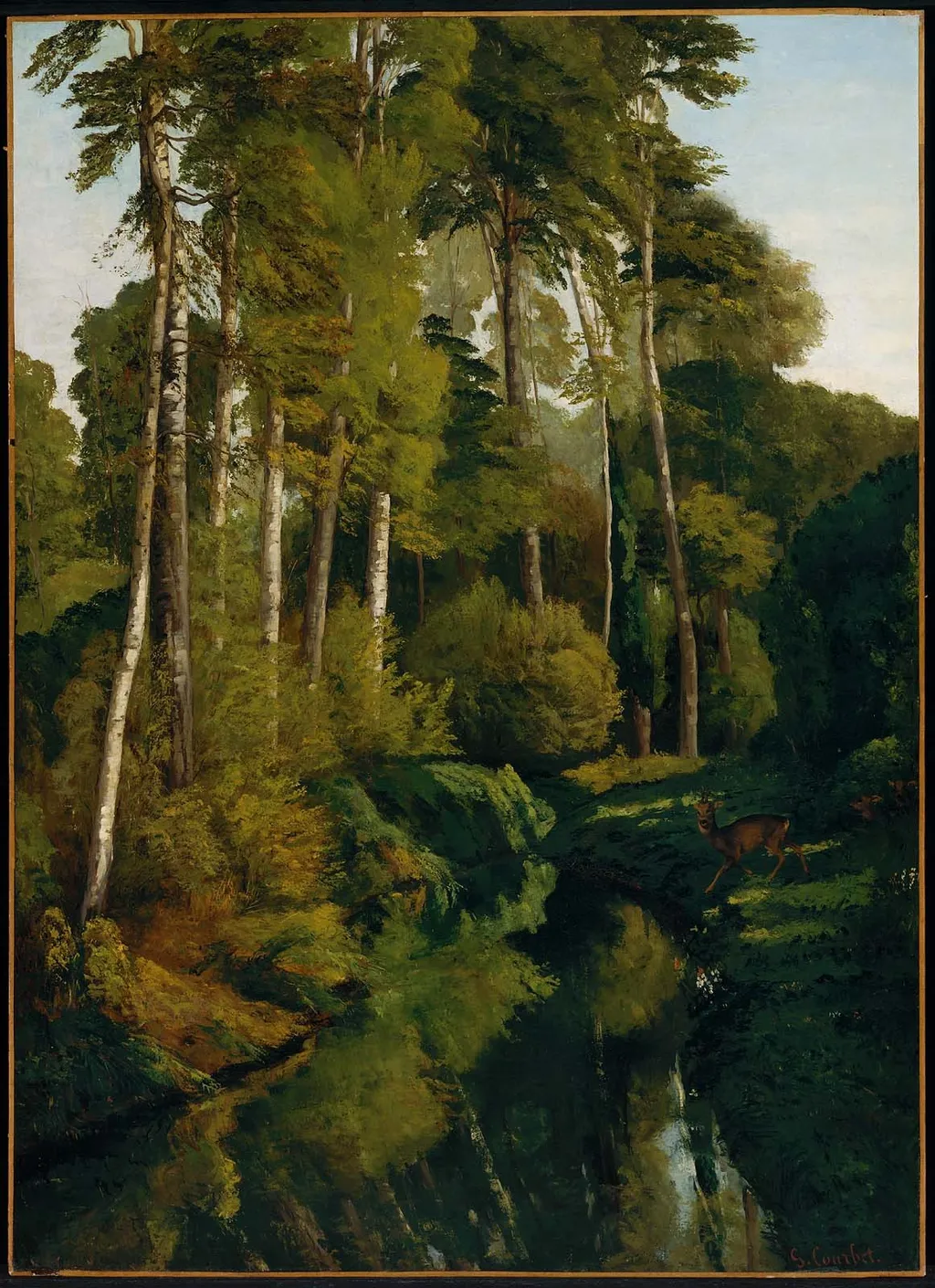 Stream in the Forest, by Gustave Courbet, oil, 1862
