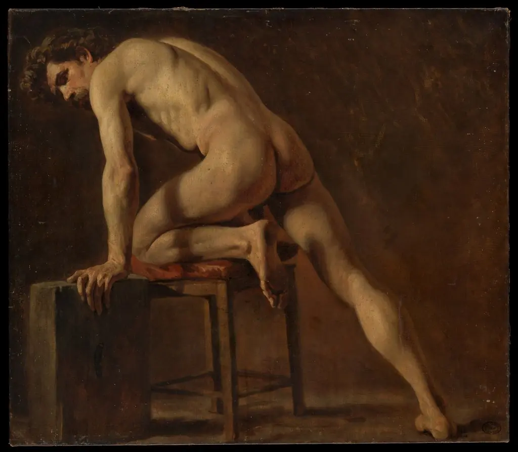 Study of a Nude Man, by Gustave Courbet
