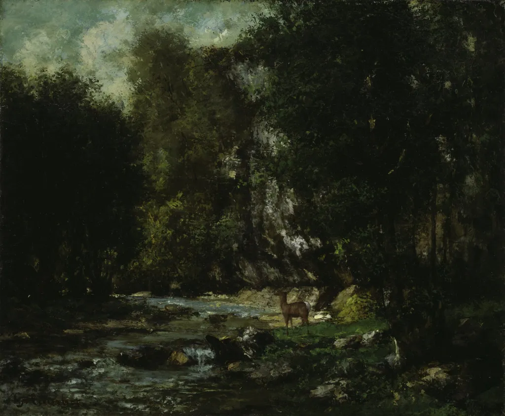 The Brook of Les Puits-Noir, by Gustave Courbet, oil, 1855