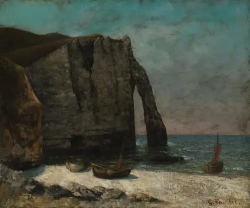 The Cliff at Étretat, by Gustave Courbet