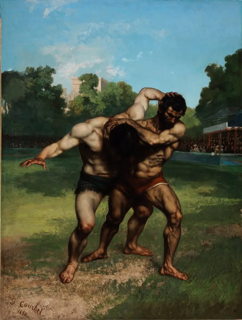 The Wrestlers, by Gustave Courbet