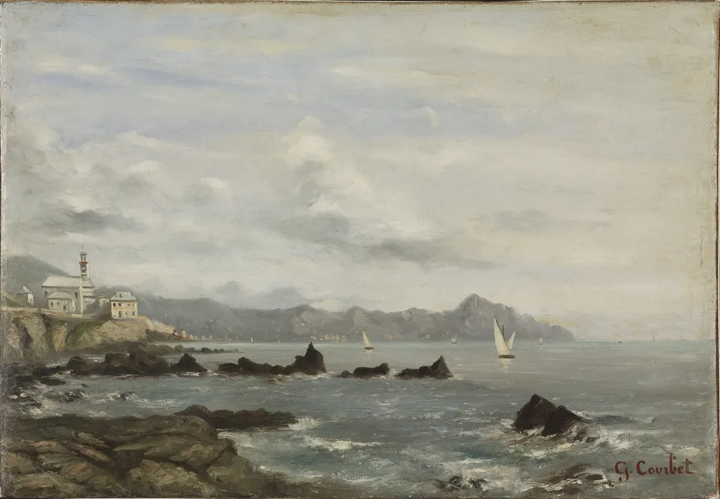 View of Lake Geneva, by Gustave Courbet, oil