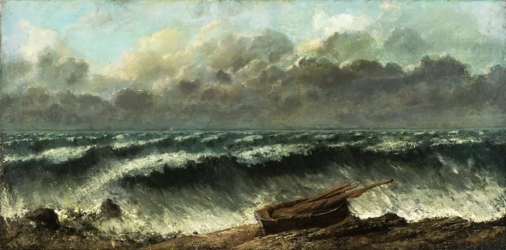 Waves, by Gustave Courbet, oil, 1869