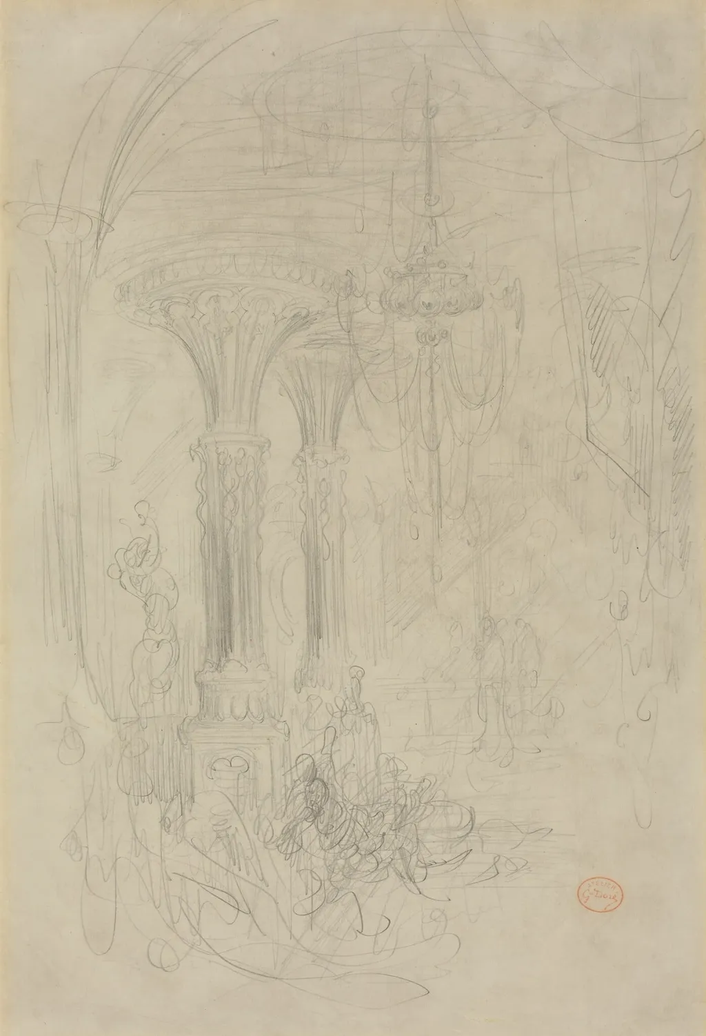 Cleopatra, by Gustave Doré, graphite, 1858