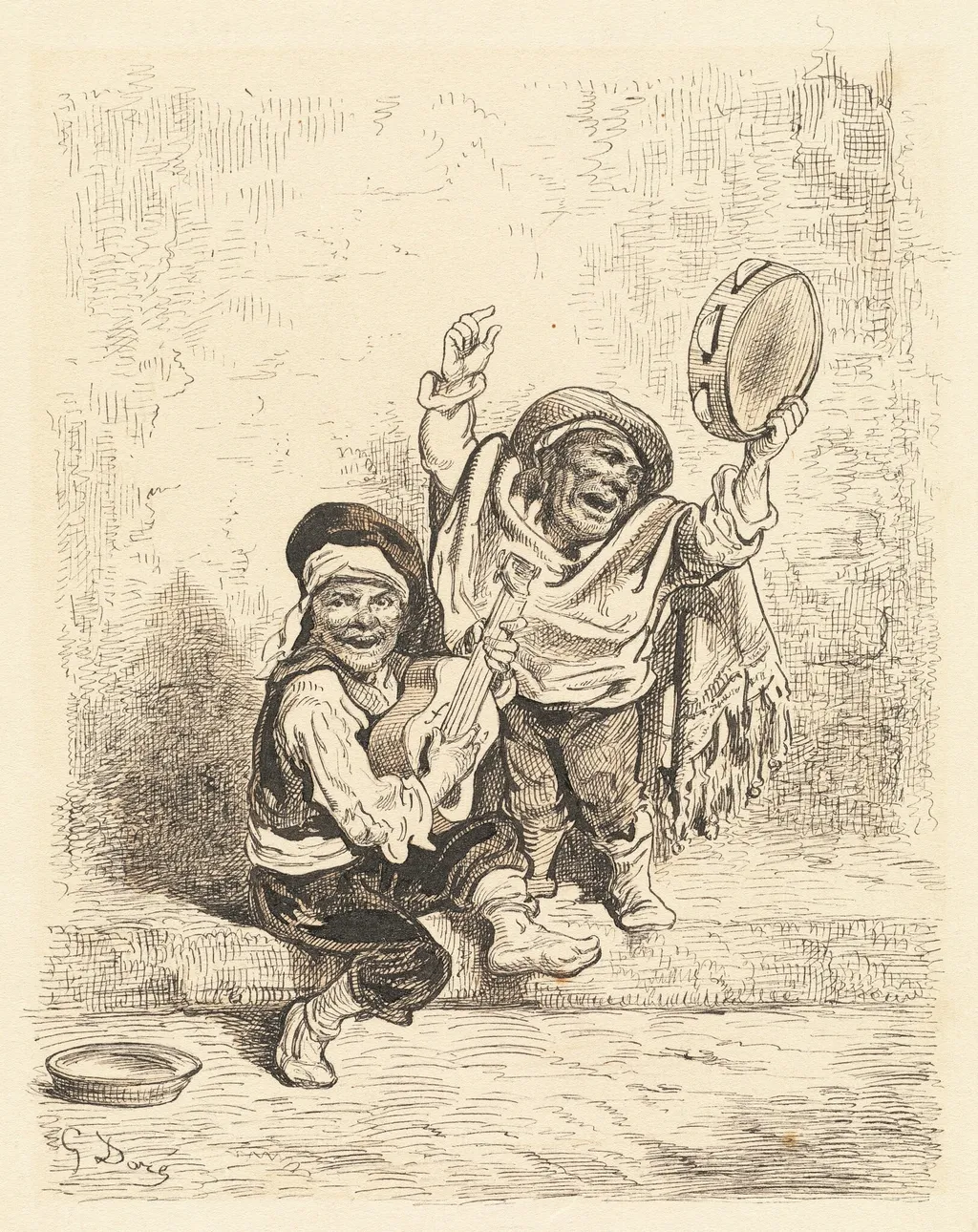 Dwarf Musicians of Granada, by Gustave Doré, ink, 1862