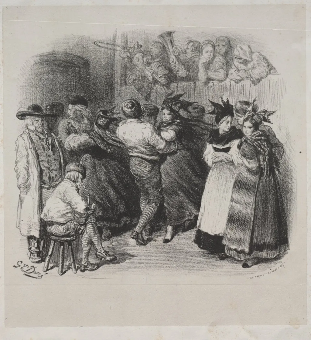 Musical Works of Ernest Doré: Souvenir of Alsace, Alsatian Dance - Title Page, by Gustave Doré, 1804