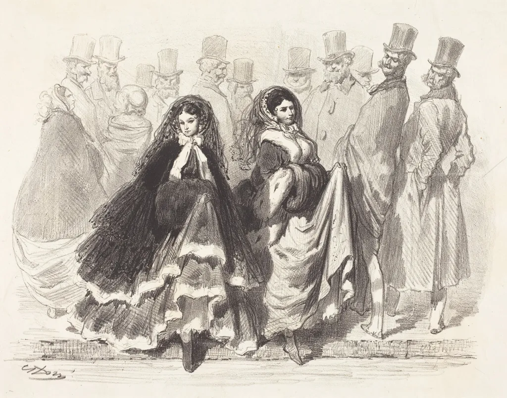 Street Scene, by Gustave Doré, ink, 1854