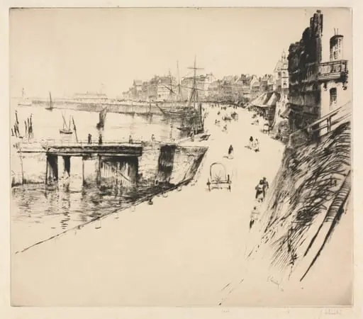 The Dam of Treport, by Gustave Leheutre