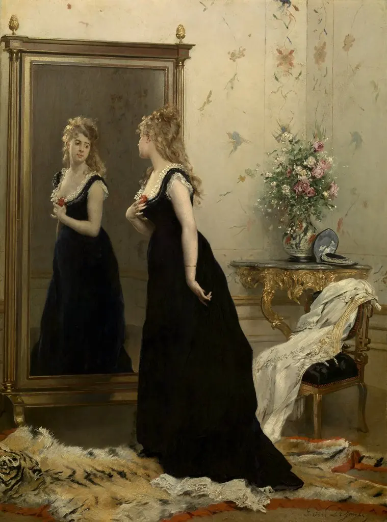 In Front of the Mirror, by Gustave Léonard de Jonghe