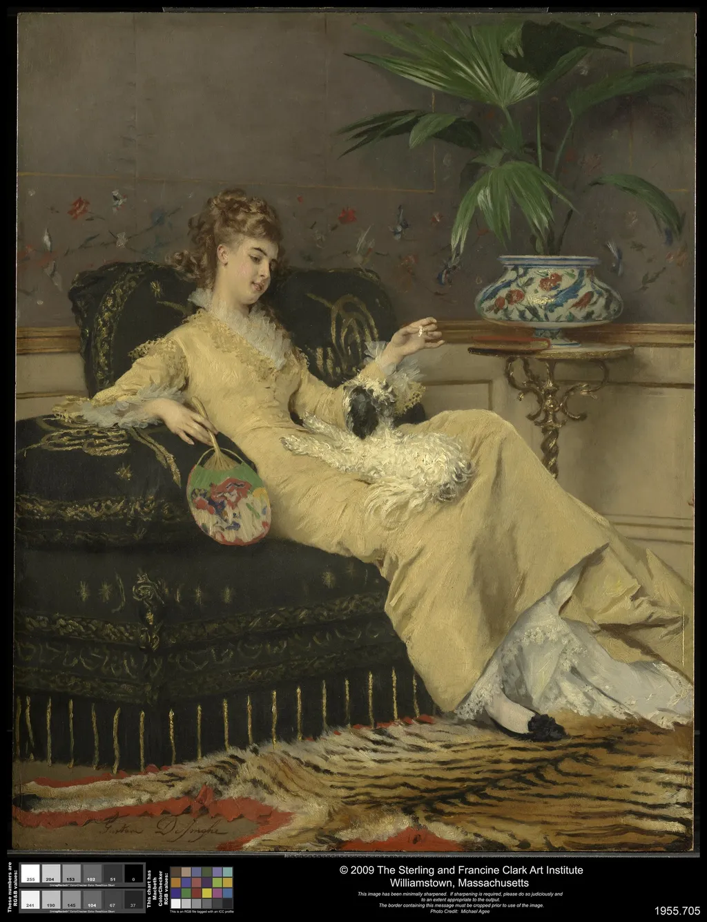 Woman in Yellow, by Gustave Léonard de Jonghe, oil, 1875