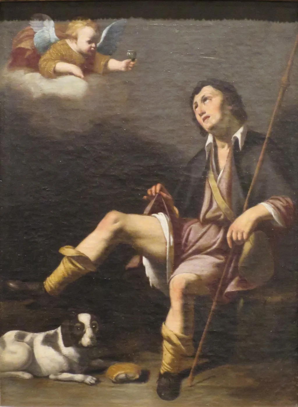 Saint Roch and the Angel, by Guy François, oil, 1610