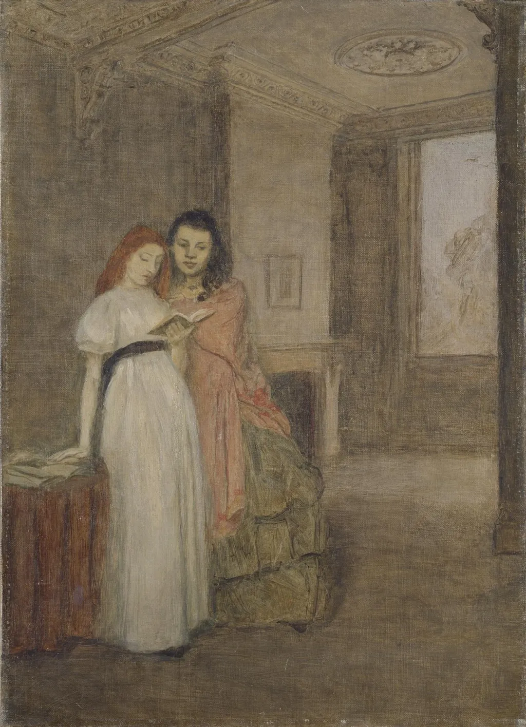Interior with figures, by Gwen John, oil, 1900