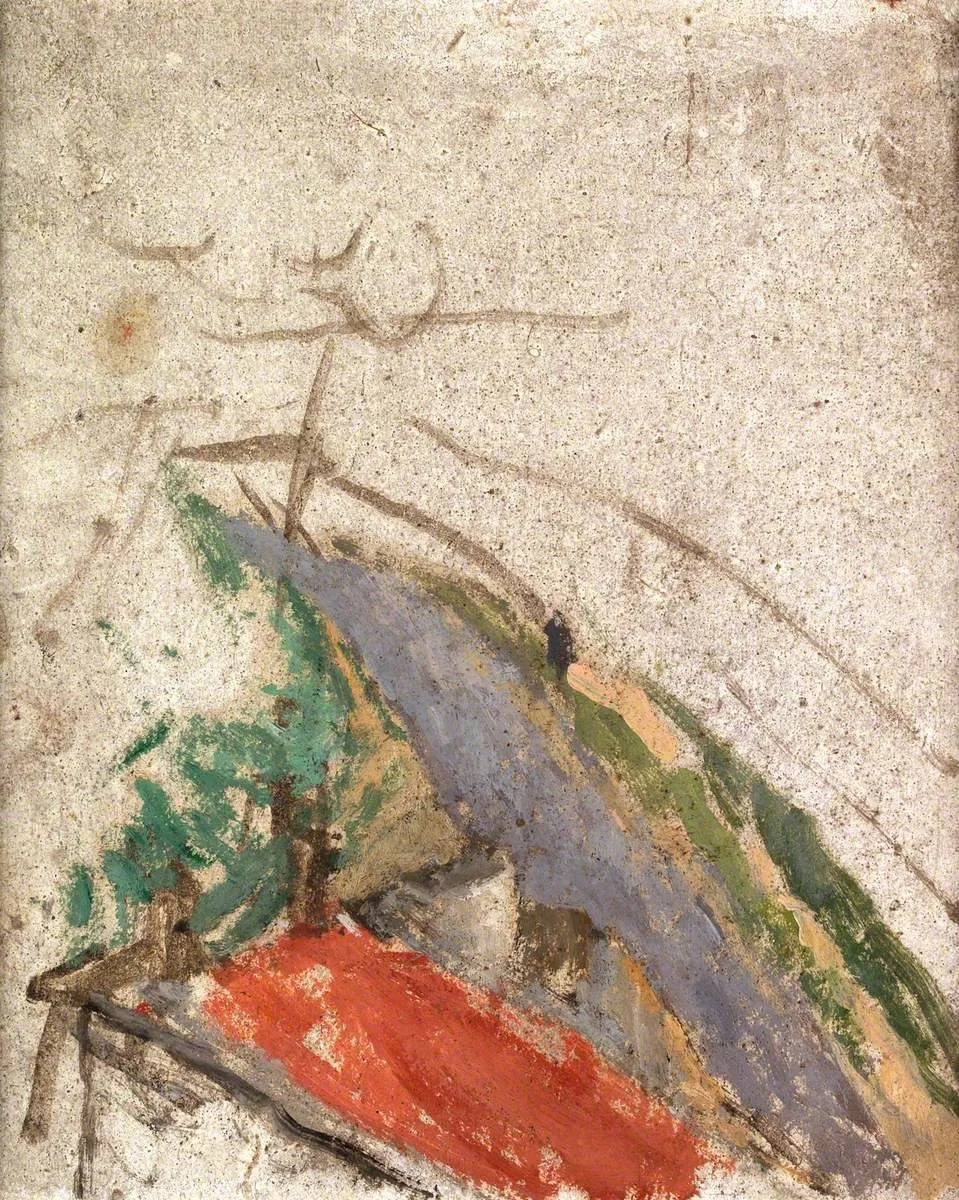 Rooftop and Lane: View from the Artist's Studio, by Gwen John, oil, 1920