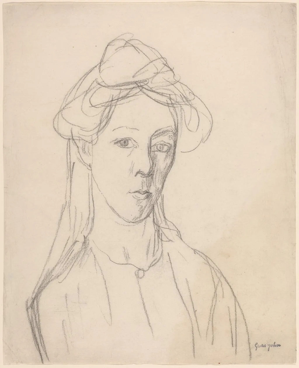 Self-Portrait, by Gwen John, chalk, 1908