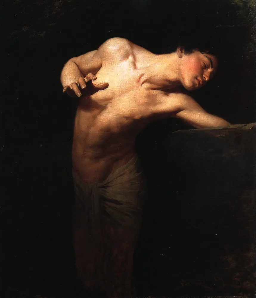 Narcissus, by Gyula Benczúr, oil, 1891