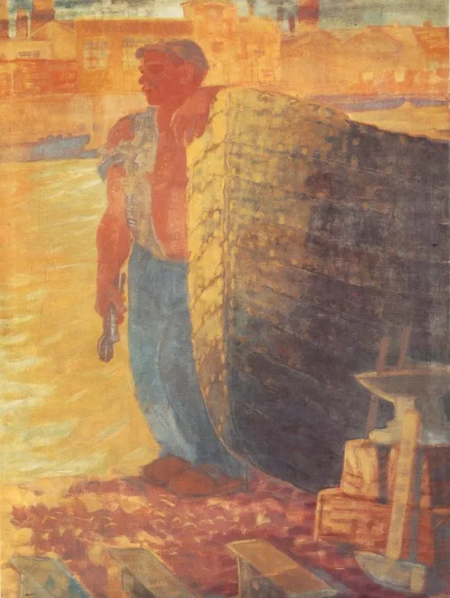 Boat Smith, by Gyula Derkovits, oil, 1934
