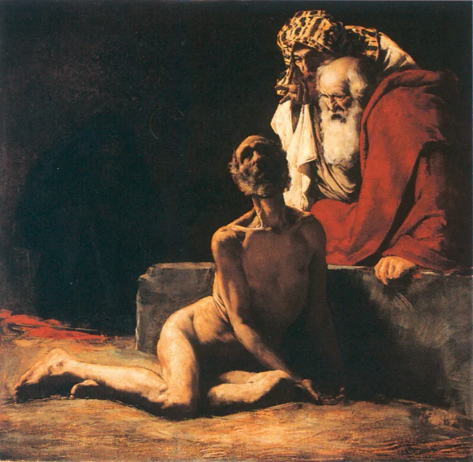 The God-fearing Job, by Gyula Kardos, oil, 1900