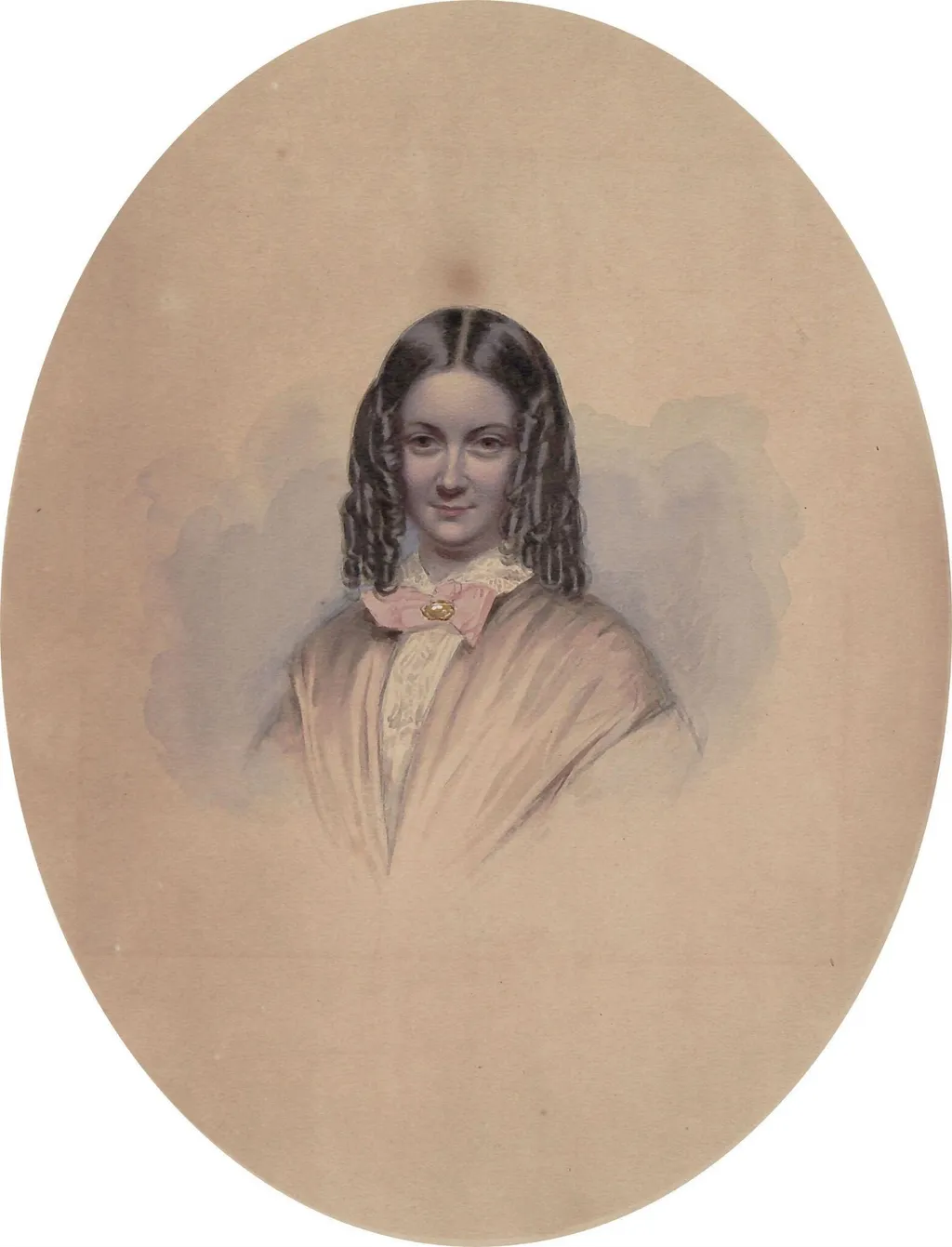 Sarah Thornely, by H. Carl Schiller, watercolor, 1851