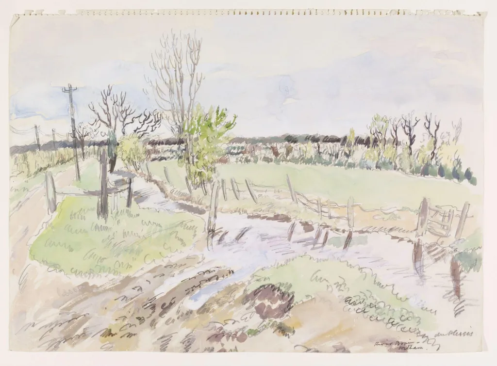 River Brain, Witham, by H. E. Du Plessis, watercolor, 1940