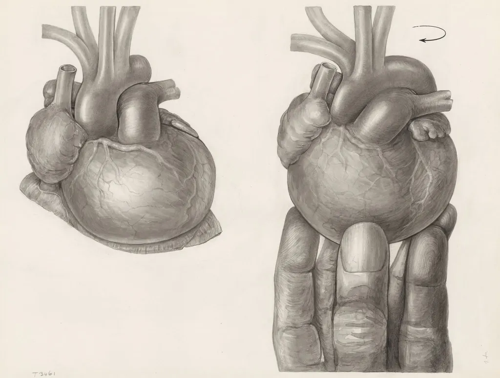 Two hearts, one being rotated by a hand, by H.G, Wetselaar, 1970