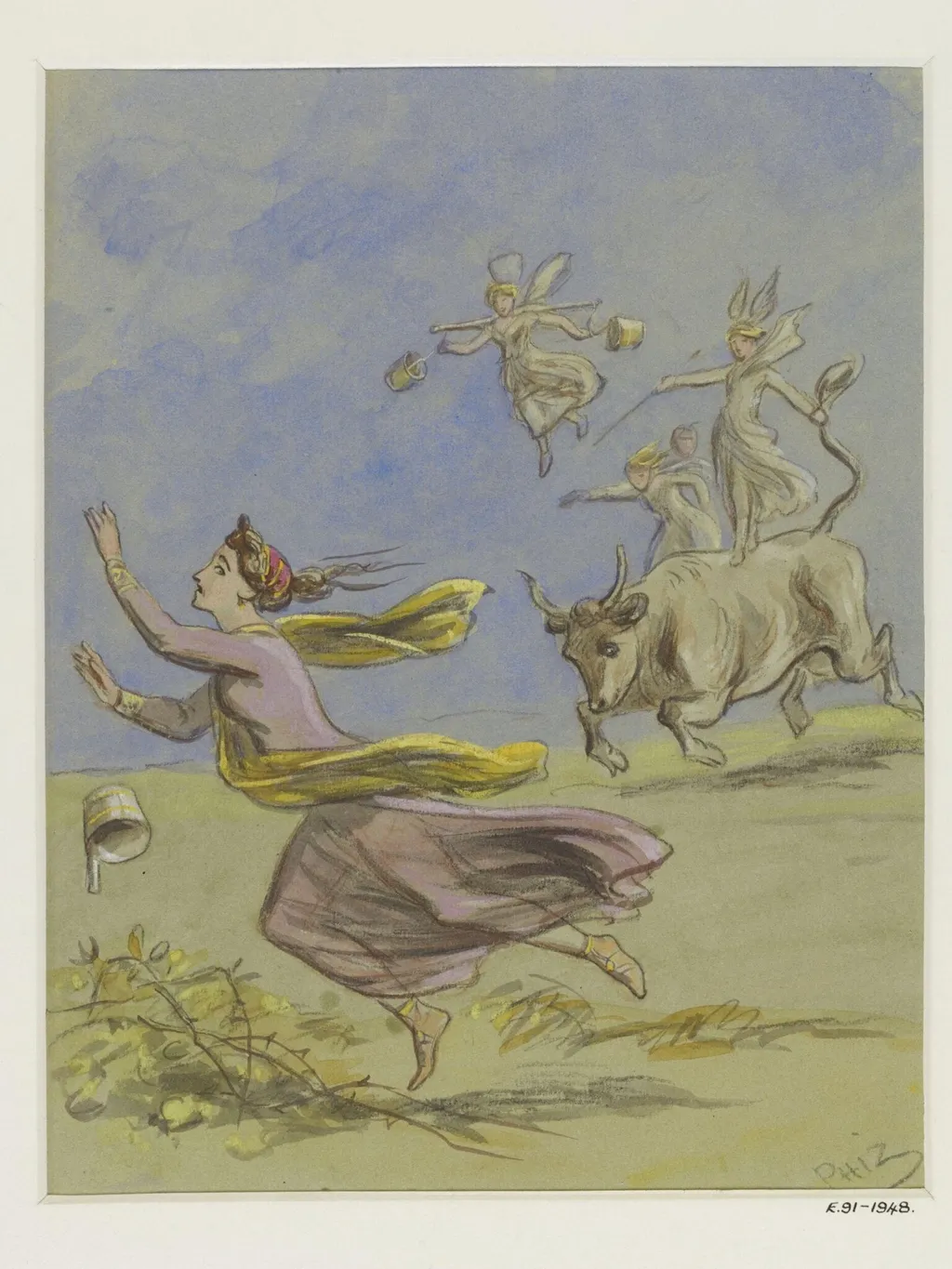 Drawings (2) for illustrations for an unidentified children's book, by Hablot Knight 'Phiz' Browne, 1815