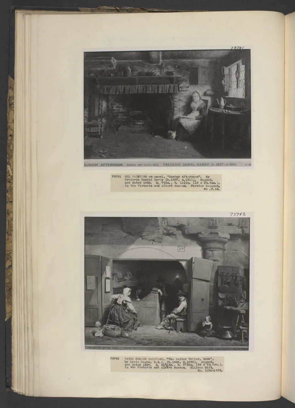 The Letter Writer, Rome, by Haghe, watercolor, 1857