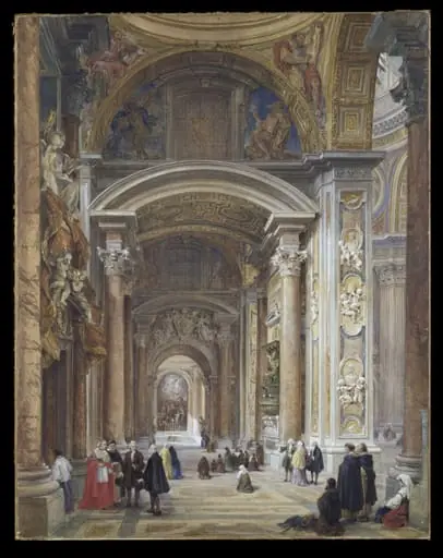 The Nave of St Peter's, Rome, by Haghe