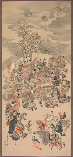Ōtsu-e Nirvana of the Buddha (Ōtsu-e Butsu Nehanzu), by Hakuen