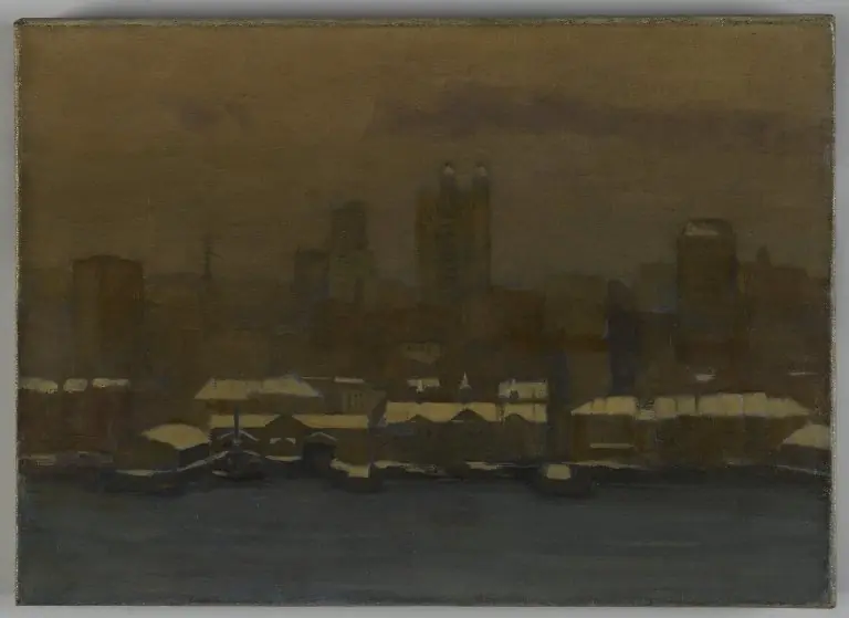 River Front, New York, in Winter, by Hamilton Easter Field