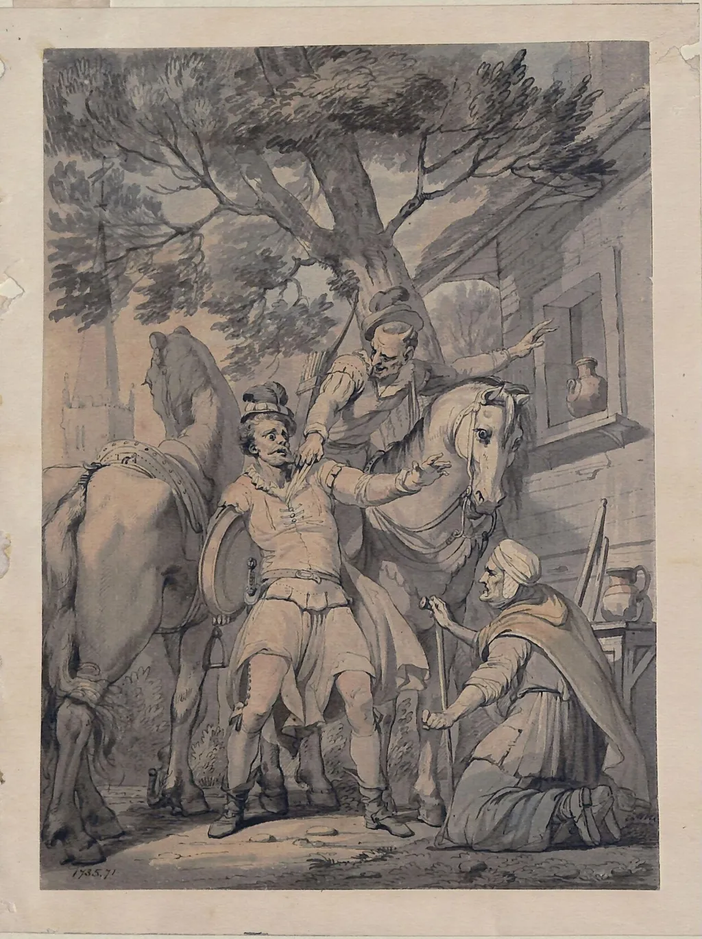 The Sompnour, the Devil, and the Widow, by Hamilton Mortimer, watercolor, 1770