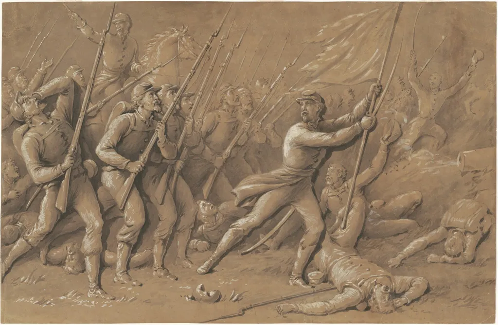 Battle Charge, by Hammat Billings, gouache, 1870