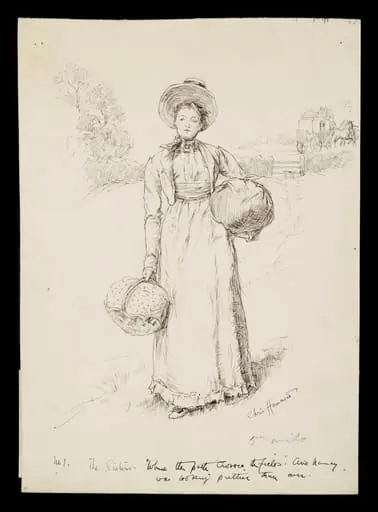 Original drawing for illustration to 'The Sisters', published in the English Illustrated Magazine, by Hammond