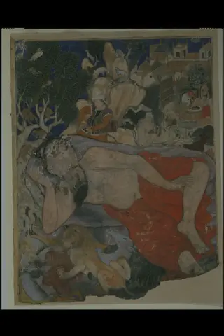 Hamza's scout Kawsadi searches for his lost steed, but finds it being devoured by a lion.