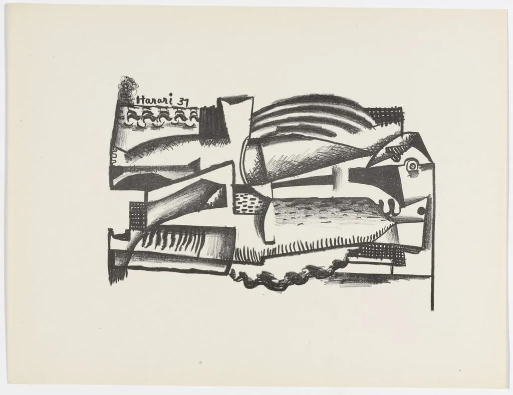 Untitled, by Hananiah Harari, ink, 1937