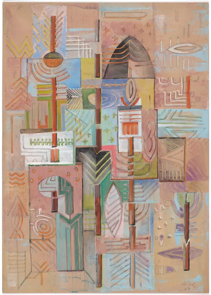 Untitled, by Hannah Höch, gouache, 1943