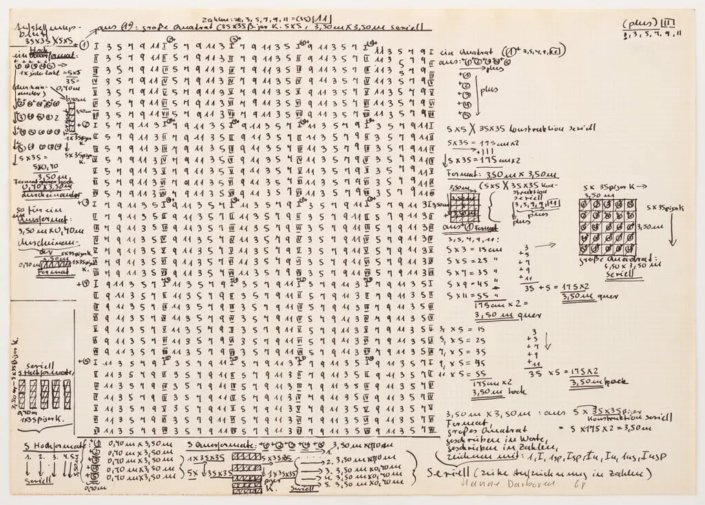 Untitled, by Hanne Darboven, ink, 1968