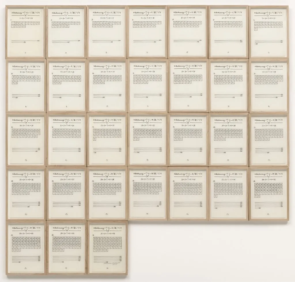 Untitled, by Hanne Darboven, ink, 1974