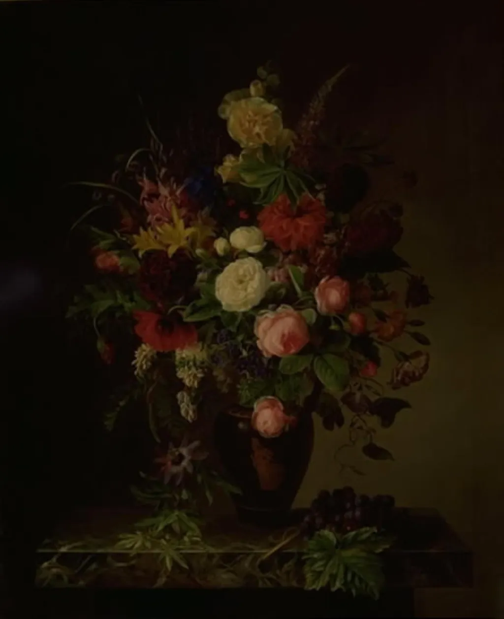 En vase med blomster, by Hanne Hellesen, oil, 1838