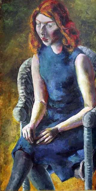 Young Woman in a Wicker Chair