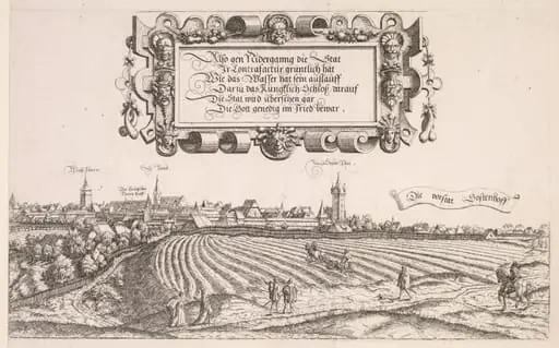 Panoramic View of Nuremberg:  Right Portion, by Hanns Lautensack