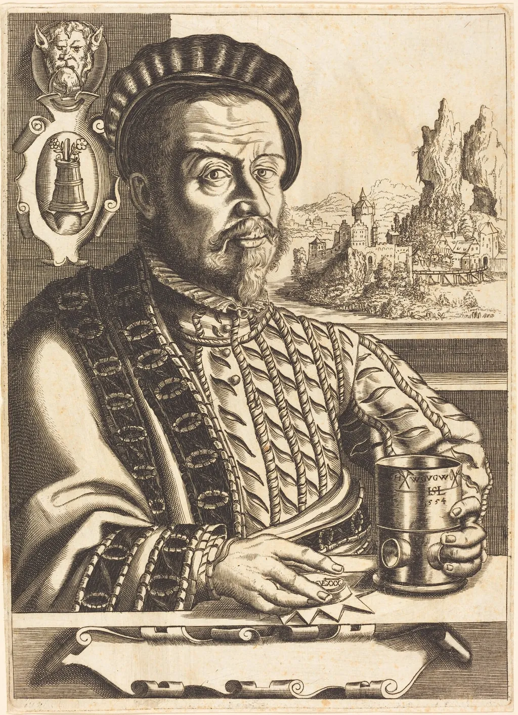 Ulrich Schwaiger (?), by Hanns Lautensack, ink, 1554