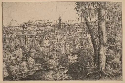 View of Steyr on Enns, by Hanns Lautensack