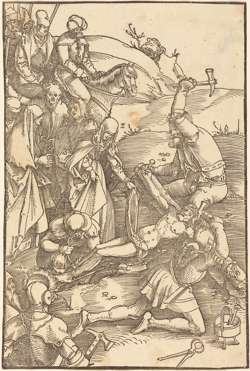 Christ Nailed to the Cross, by Hans Baldung Grien, ink, 1507