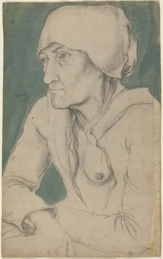 Half-Figure of an Old Woman with a Cap, by Hans Baldung Grien