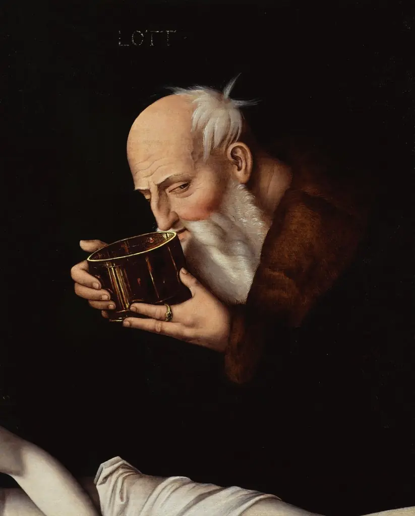 Lot drinking (Berlin fragment), by Hans Baldung Grien