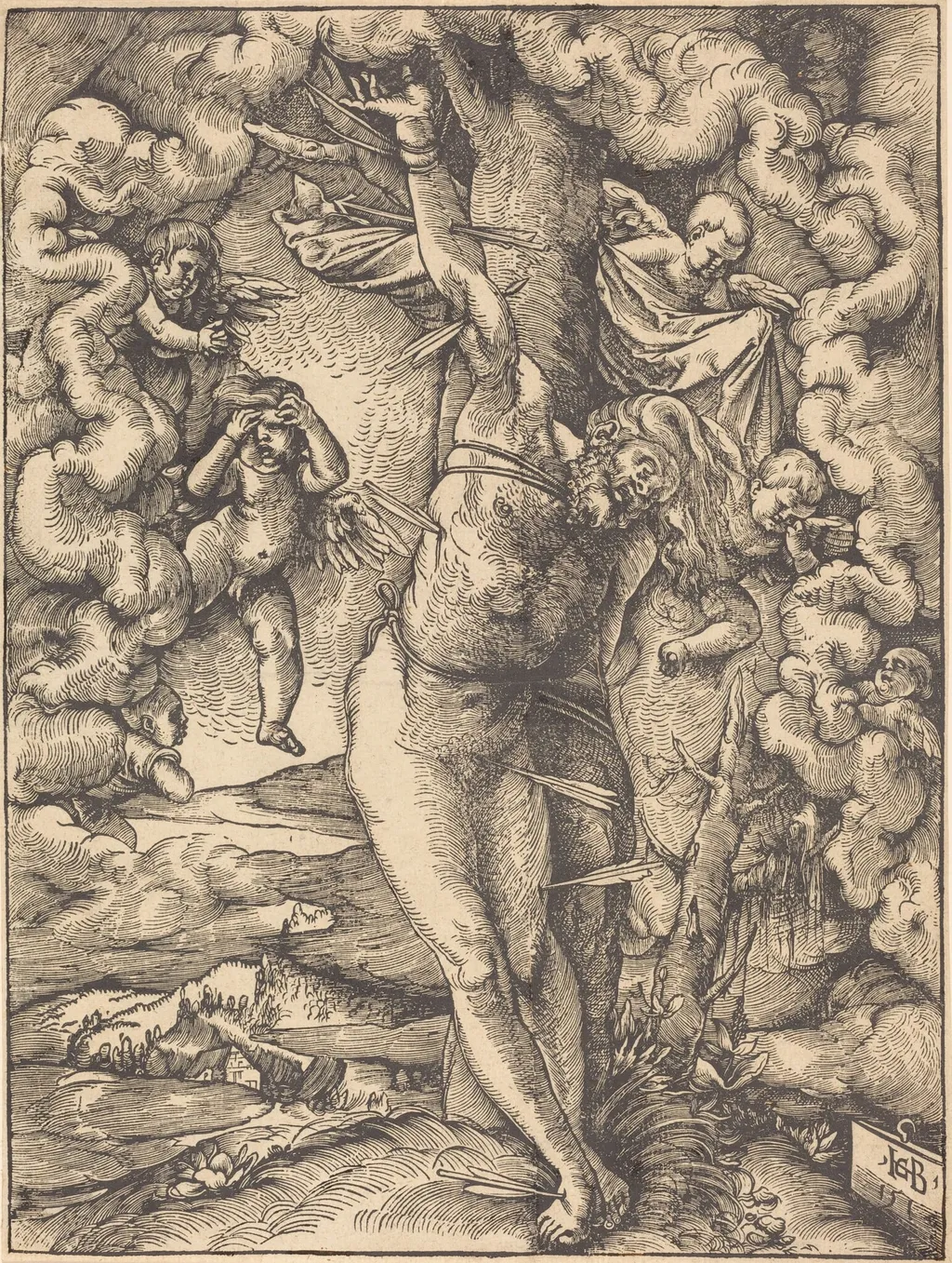 Saint Sebastian, by Hans Baldung Grien, ink, 1514