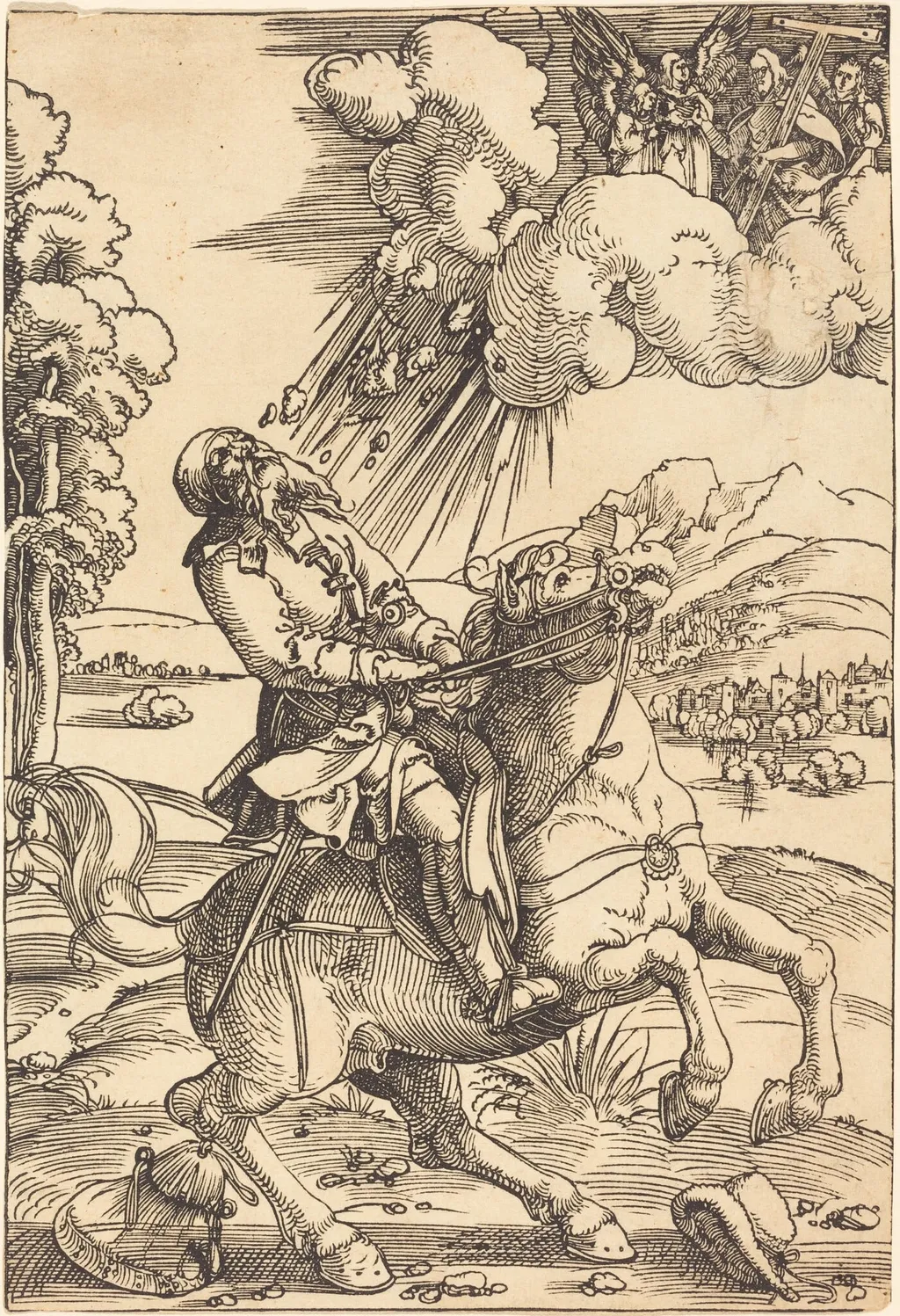 The Conversion of Saint Paul, by Hans Baldung Grien, ink, 1508